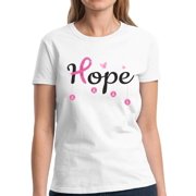 Breast Cancer Awareness Tee for Women - Cancer Shirt for October Month Hope Ribbon Support