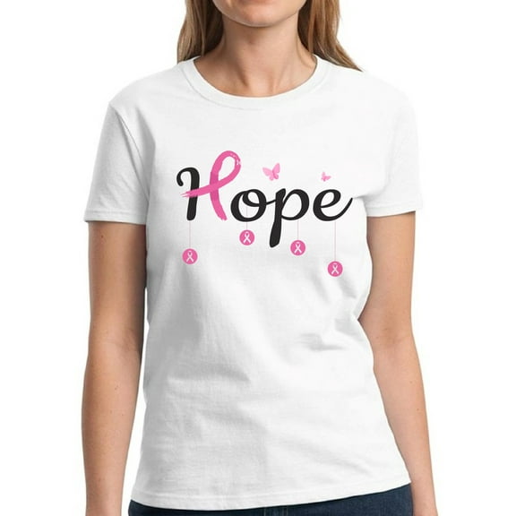 Breast Cancer Awareness Tee for Women - Cancer Shirt for October Month Hope Ribbon Support