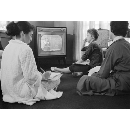 Anti-Integration 1958 Nthree High School Girls In Little Rock Arkansas Sitting On The Floor While Learning A School Lesson From The Television At Home When The Little Rock Schools Were Closed To (Best High Schools In Little Rock Arkansas)