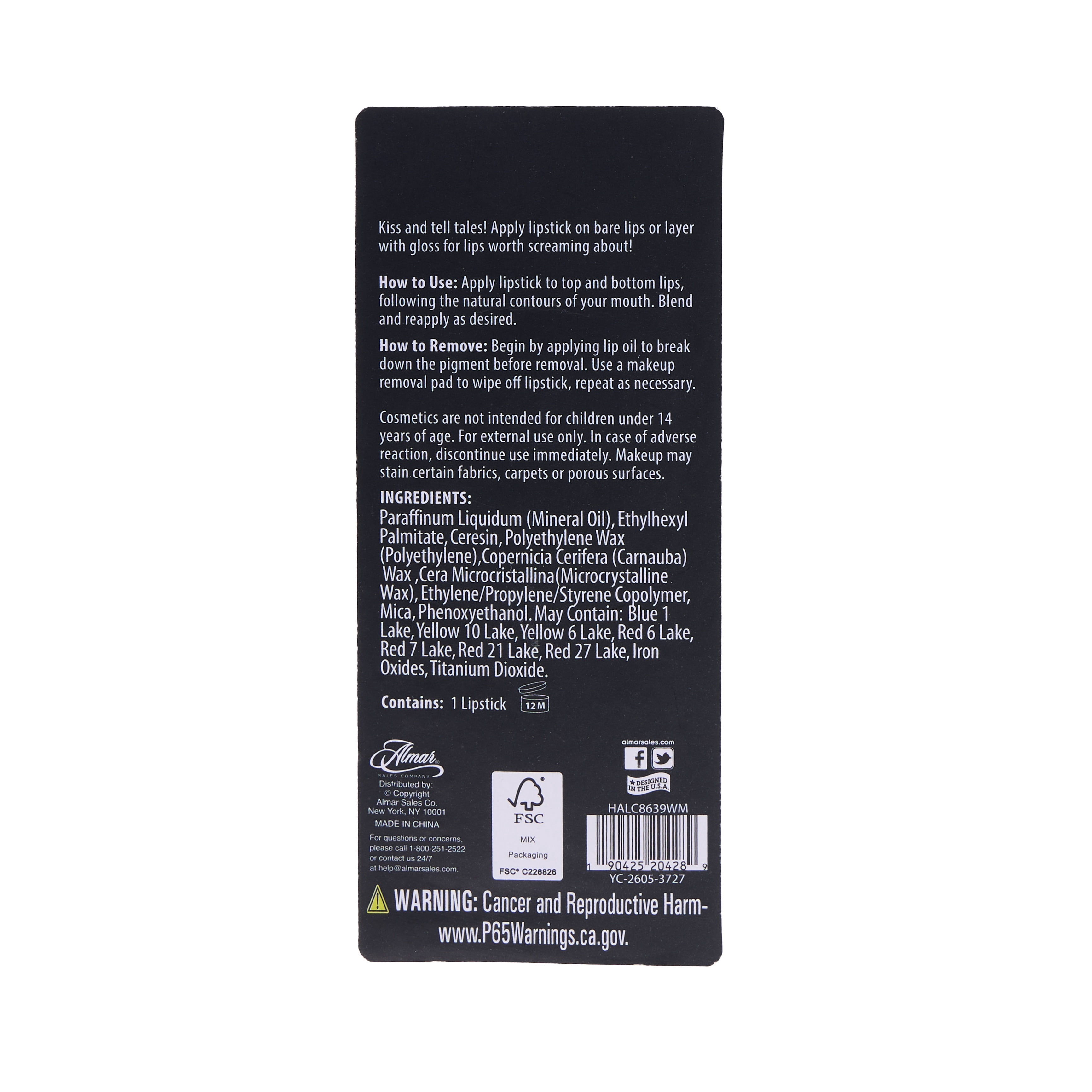 Expressions Ultra High Gloss Liquid Lipstick for Costume Makeup - Black