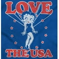 thumbnail image 2 of Betty Boop Cartoon Love The USA Hoodie Sweatshirt Women Brisco Brands M, 2 of 4