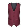 thumbnail image 2 of LOVZFMLL Tank Tops for Men Solid Fashion Retro Have Pockets Button-neck Tanks Blouse, 2 of 9