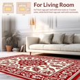 thumbnail image 2 of Ultra Soft Area Rug, Classic Heritage Motif with Intricate Leaf and Vine Details, Non Slip, Stain Resistant, Washable Area Rugs for Living Room, Bedroom(Red, 3X5), 2 of 8