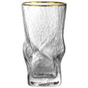 Hammered Twist Cocktail Drinking Glass With Gold Rim