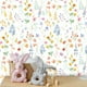 thumbnail image 2 of Acuarelas infantiles de flores silvestres con papel pintado. Papel pintado decorativo pintado a mano de colores. 45 x 200 cm., 2 of 7