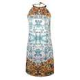thumbnail image 4 of Vestido sin mangas con estampado de cuello colgante de metal a la moda informal de verano para mujer Pompotops  ghjkhdj1775, 4 of 5