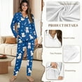 thumbnail image 6 of DISNIMO Pajama Set for Women Schnauzer Print Long Sleeve Sleepwear Button Down Pjs Soft 2 Piece Lounge Sets V Neck Casual Nightwear with Long Pajama Sets, 6 of 7