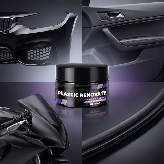 ZZkhGO Crème de Rénovation Automobile en Plastique, Cire de Réparation de Décoration Intérieure Extérieure 30 g, Rénovateur de Caoutchouc avec Protection Nourrissante Profonde pour Garnitures de Tableau de Bord Pneus