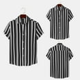 thumbnail image 2 of Toimothcn Mens Polo Shirts Lapel Short Sleeve Casual Striped Polo Shirts Buttons Up Breathable Loose Fit Sports Shirts Suitable For Outdoor Sports, 2 of 9