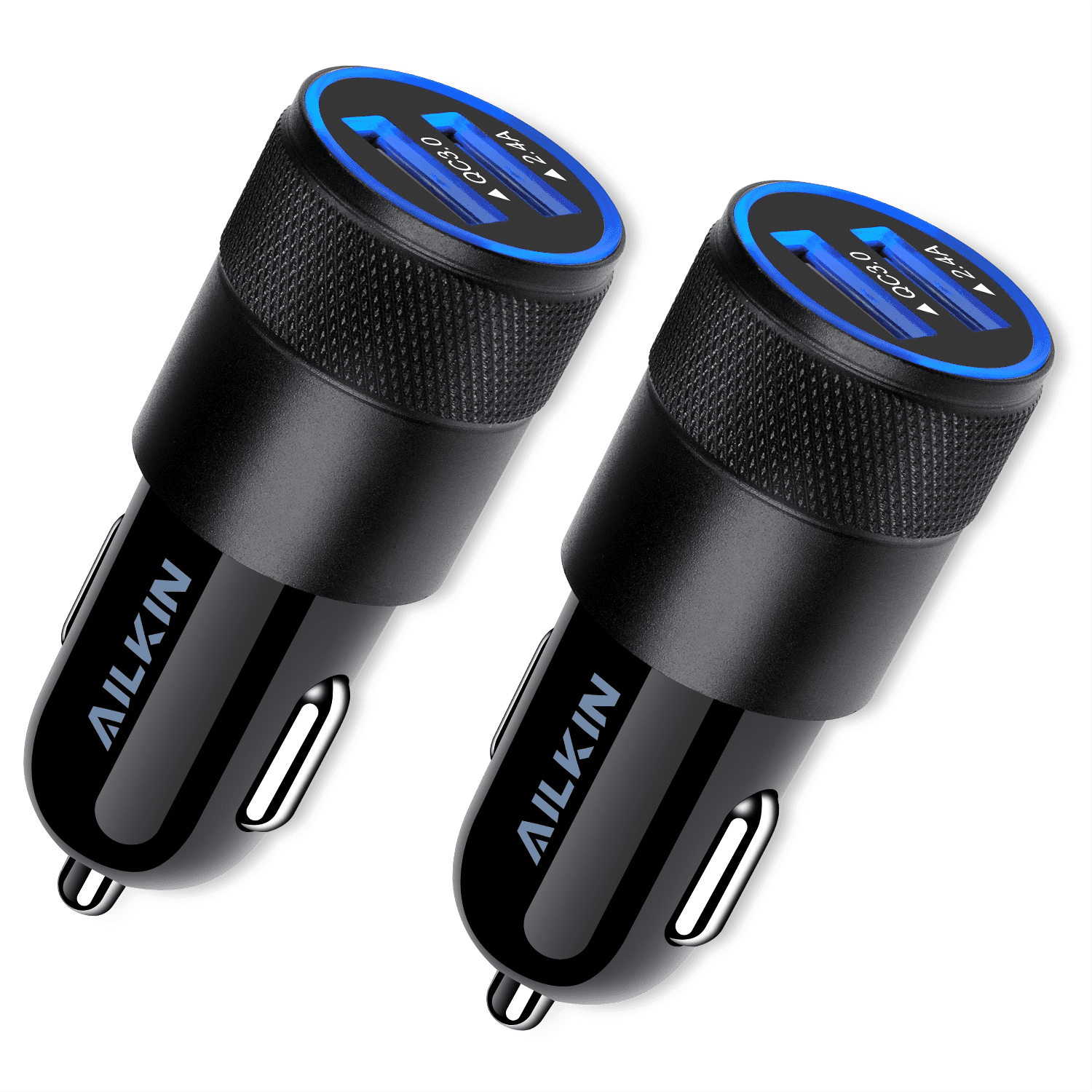 2PCS Car Charger,AILKIN 5.4A/30W+QC 3.0 Quick Charge Car Cigarette