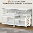 thumbnail image 4 of EasyCom 23.6''x18.9'' Extra Large Printer Stand with Drawer, 5-Adjustable Heights 3 Tier Printer Table with Wheels, Rolling Printer Cart with Storage for Printer Scanner Fax Home Office Use, 4 of 8