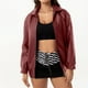 thumbnail image 5 of Chaquetas y abrigos de piel sintética de manga larga sin capucha para mujer, de moda, de color liso, con cuello vuelto, cremallera, capucha y sin bolsillo, chaqueta de piel para mujer, parte superior, 5 of 9