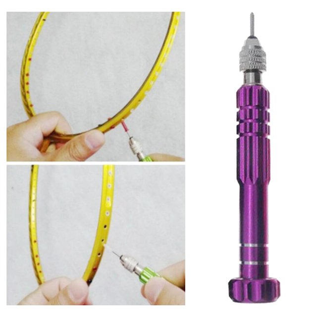 Removedor de ojales de bádminton, herramienta de cuerda de raqueta de punzón, acero inoxidable, 12,4 cm Púrpura Cola Removedor de ojales de raqueta