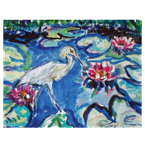 Betsy Drake PM551 Heron & Waterlilies Place Mat - Set of 4