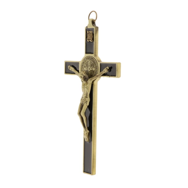 Figura de cruz de Jesús, decoración religiosa de metal, colgante para coche de Acción de Gracias Oro