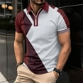 thumbnail image 2 of Men's Classic Short Sleeve Polo Shirt Zip Up Casual Summer Slim Fit T-Shirts, 2 of 6