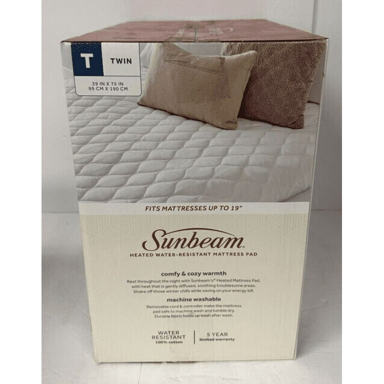 Sunbeam Premium Electric Heated Mattress Pad Twin 2152756 Water - Main Image
