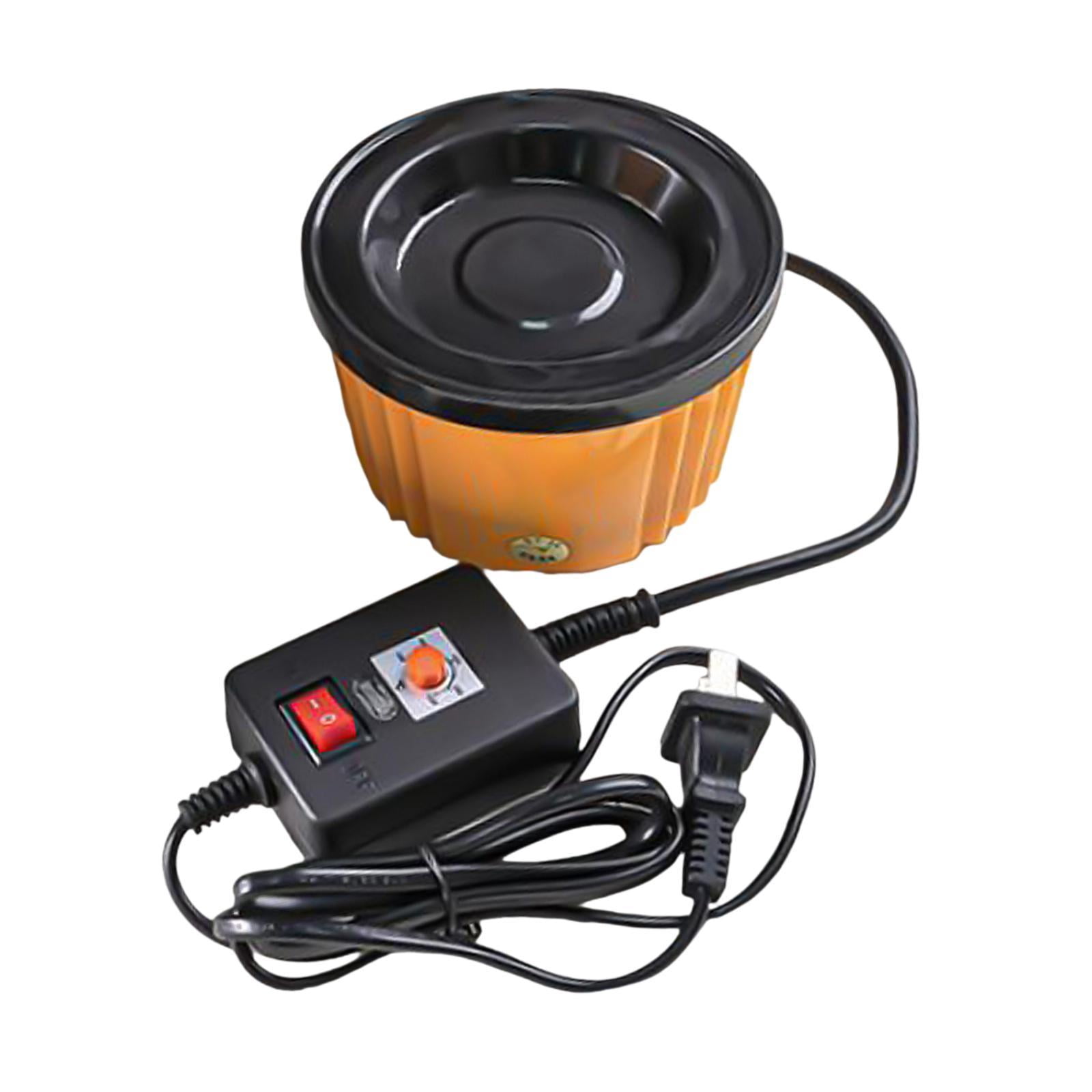 HILABEE Hot Glue Melting Pot Electric Hot Glue Pot 100W Professional Sturdy Yellow Hot Glue Skillet US Adapter for Floral Glue Beads Thermostatic