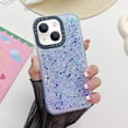 thumbnail image 3 of Compatible with iPhone 14 Luminous Case Glow in The Dark Noctiluncent Fluorescent Case for Women Girls Glitter Bling Sparkling Slim Soft Bumper Protective Shockproof Phone Cover,Purple, 3 of 11
