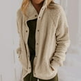 thumbnail image 5 of Odeerbi Jackets For Women Trendy Warm Faux Coat Jacket Winter Button Solid 2025 Long Sleeve Outerwear Beige, 5 of 7