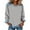 Light Ashy, variant on Women's Denim Trim Sweatshirt, Crewneck Pullover with Denim Accents, Long Sleeve Casual Loose Fit Top, Streetwear Fashion Crewneck Sweatshirt White S
