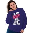 thumbnail image 3 of Funny Not Shy Don't Like You Sarcasm Women Plus Size Crewneck Sweatshirt Brisco Brands 4X, 3 of 4