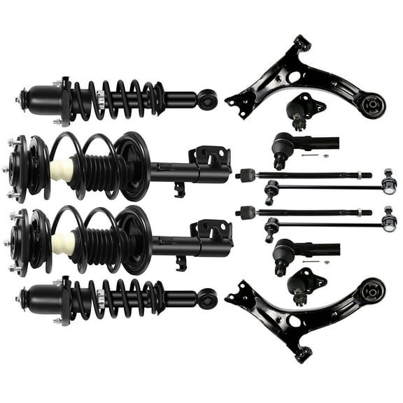 ECCPP 14pcs Suspension Struts Ball Joint,Control Arm,Stabilizer Bar Link,Tie Rod End for 2009-2013 for Toyota Corolla 472598 482598 472597 482597 172599R K90309