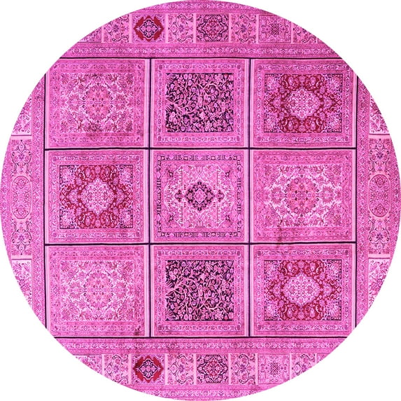 Ahgly Company Indoor Round Persian Pink Traditional Area Rugs, 7' Round