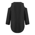 thumbnail image 5 of Cqxid525 Basic Tee Tops 2025 Button Women Ladies Clothing Loose Shirt Chiffon Zipper Long Sleeves Plus Size Tops Cold Shoulder Top 2025 Trendy T Shirts Summer Clothes, 5 of 7
