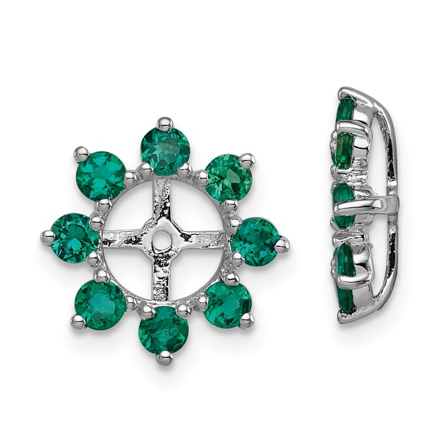 925 Sterling Silver Created Emerald Jackets Jacket Birthstone May
