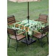 thumbnail image 5 of Square Outdoor Tablecloth with Umbrella Hole Happy St. Patrick's Day Outside Table Cloth Waterproof Patio Table Cover Green Gnomes Lucky Leaves Clovers Zipper Tablecloths for Picnic 54x54 Inch, 5 of 8
