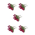 thumbnail image 3 of Bewildely Ramo de flores artificiales de 9 cabezas, tulipanes de seda, Mini flor de imitación de mano nupcial para decoración de fiesta, vino Type2 NO2, 3 of 6