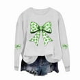 thumbnail image 4 of YueHuiYing Women's Oversized Hoodless Sweatshirt with Clover Print Crew Neck Long Sleeve St. Patrick's Day Fashion Top, 4 of 4