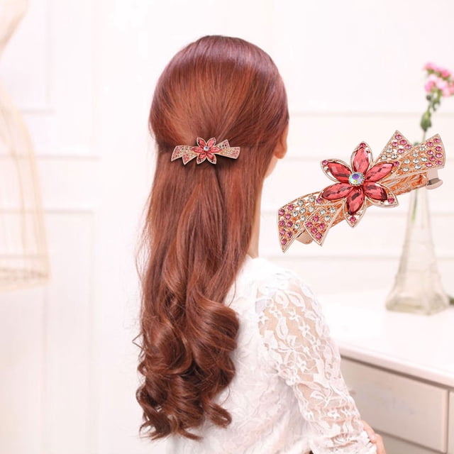 Fiudx Horquilla de Cristal, Elegante Diseño de Espiral, Material Metálico Duradero, Elegante Accesorio para Cola de Caballo, Ideal para Uso Diario En Fiestas, Tendencia de Moda Femenina, Ajuste Comod
