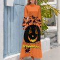 thumbnail image 4 of Vestido largo de calabaza espeluznante de Halloween, vestido de fiesta 2024, vestidos de novia para mujer, 4 of 5