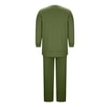 thumbnail image 4 of Mifsaly Soft Pajama Set for Women Crewneck 3/4 Sleeve Tops and Relaxed Fit Pants with Pockets Breathable Comfy Casual Pajamas Sleepwear Army Green,S, 4 of 8