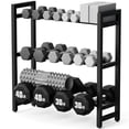 thumbnail image 1 of Rack para mancuernas Niffgaff de 3 niveles 114 x 25 x 79 cm, capacidad de 205 kg, 1 of 8