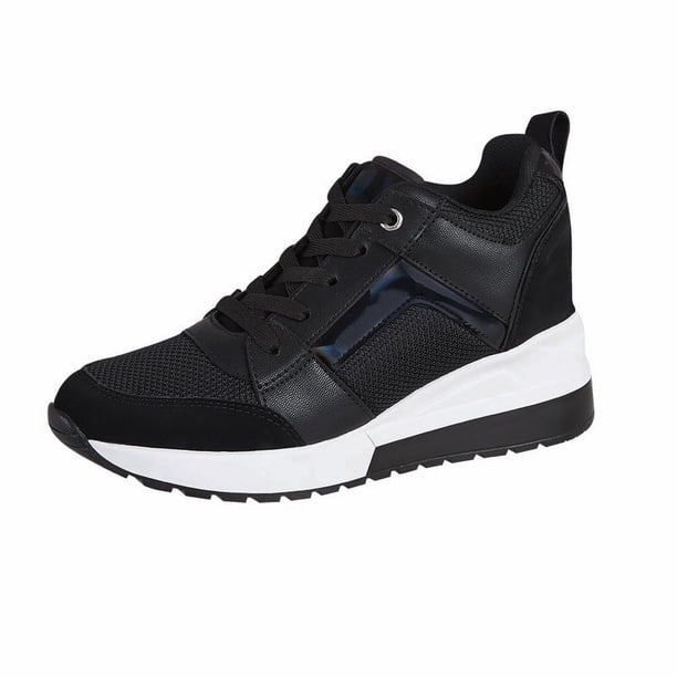 Tenis Bota Urbano Mujer Casual Negro Cordones Castalia Casual