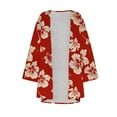 thumbnail image 4 of Sakmal Long Sleeve Sleeve Coats for Women Plus Size Casual Lightweight Red Cardigan Loose Fit Chiffon Floral Flowy Jackets for Women Plus Size, 4 of 4