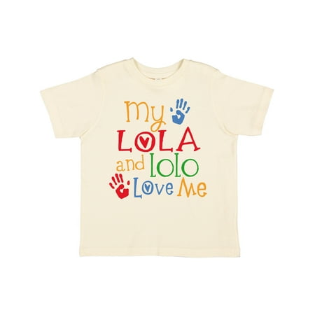 

Inktastic My Lola and Lolo Loves Me Grandchild Gift Toddler Boy or Toddler Girl T-Shirt