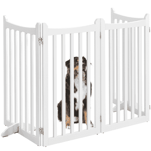 Alden Design 4-Panel Wooden Pet Gate
