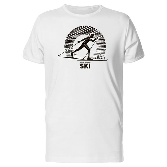 Cross Country Ski Man T-Shirt Men -Image by Shutterstock, Male Medium