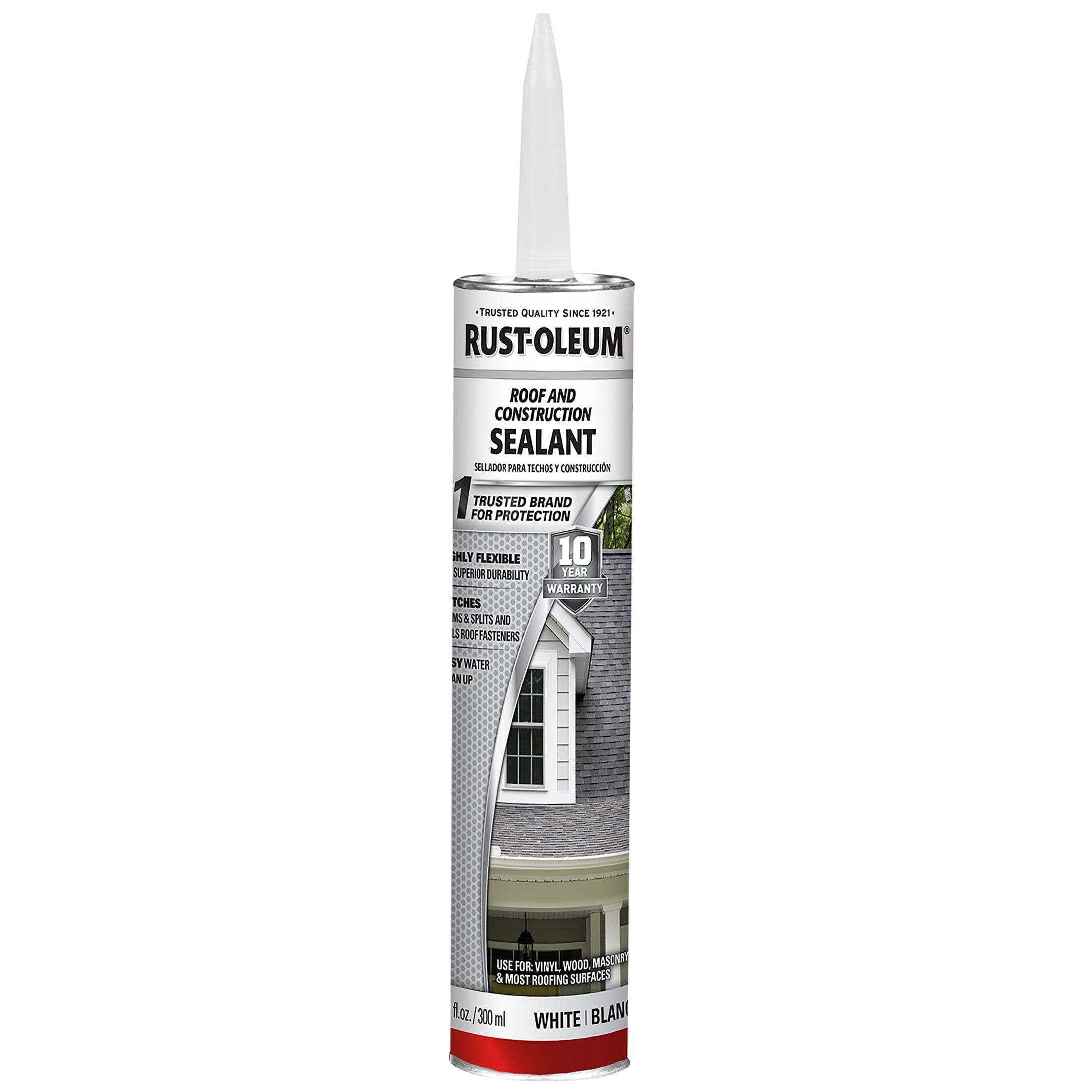 12 Pack, White, Rust-Oleum Roof And Construction Sealant - 301827, 10.1 oz. tube