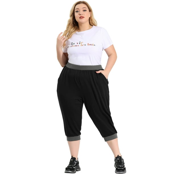 Plus size capri joggers sale