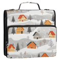 thumbnail image 5 of FORMRS Zipper Binder with Shoulder Strap 2-inch Ring 500 Sheet Capacity File Bag, Orange Snow Houses, 5 of 5