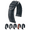 Blue Band / White Upper Stitching, variant on Hirsch George Leather Watch Strap - Black - L - 22mm - Silver Buckle - Embossed Calf Leather