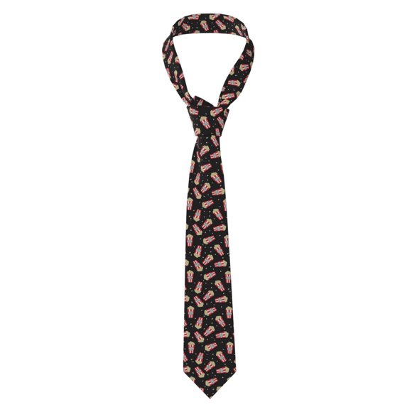 Saiise Popcorn Print Men's Necktie Business Formal Wedding Gift for Men Soft Material with Anti-swing Design