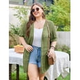 thumbnail image 4 of Zeagoo Plus Size Lightweight Crochet Cardigan for Women Short Sleeve Summer Kimonos Boho Open Front Knitted Cardigans, 4 of 7