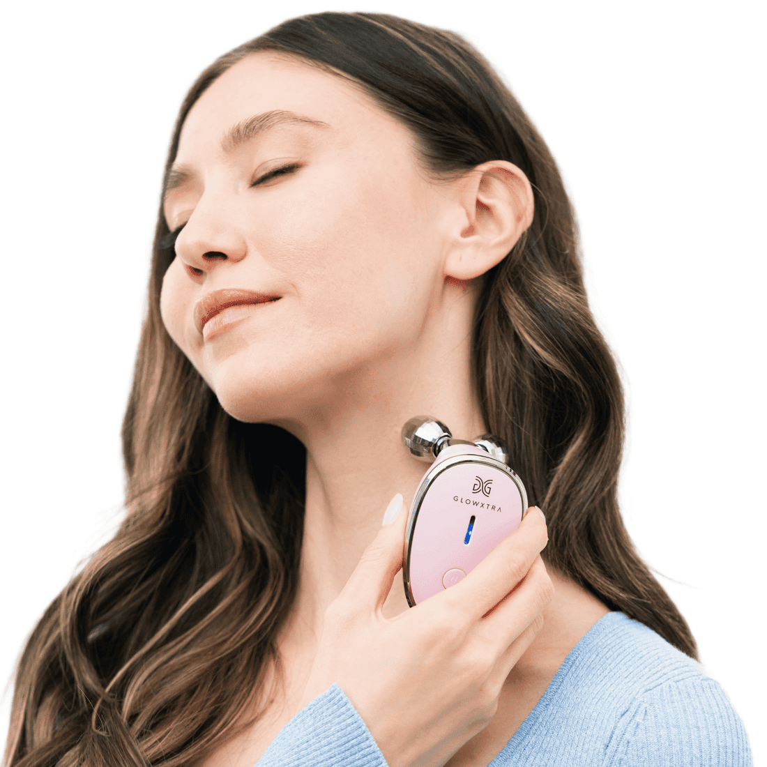 Golden Glow Set: Microcurrent Facial Roller + 24K Gold Serum (Pink Roller)