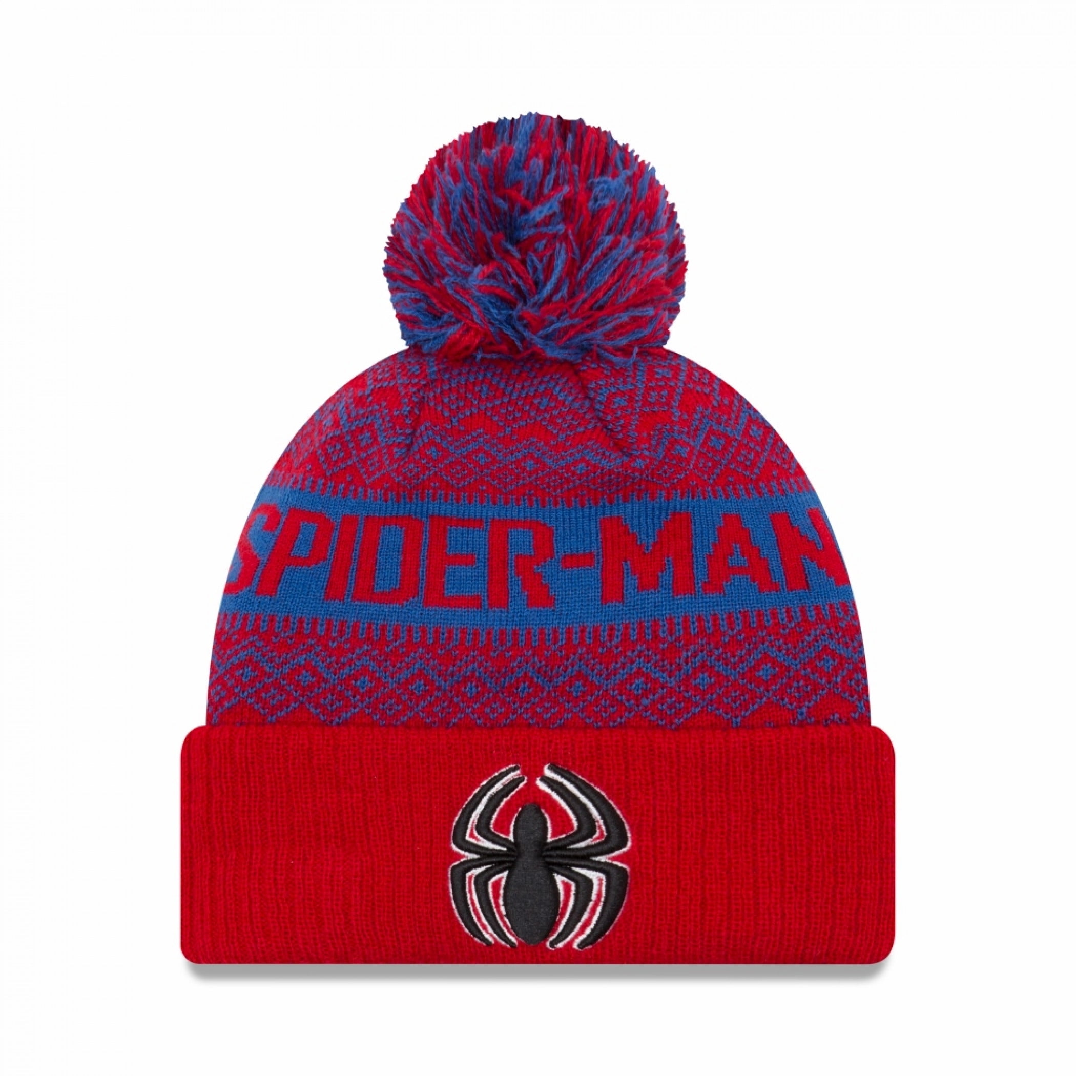 Spider-Man Symbol Wintry Pom Pom Beanie 